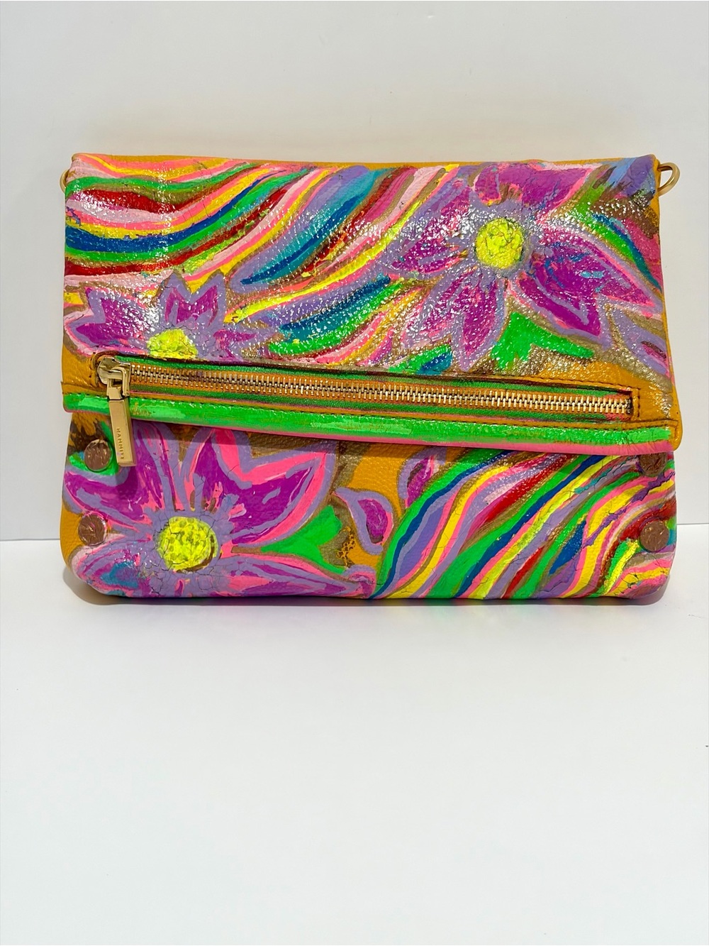Hammitt Hand-Painted VIP Med. Crossbody In Tangerine W/110 North Wallet !!2PCS!!